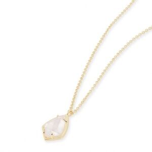 NWT KENDRA SCOTT Gold Plated/Slate Cats Eye Pendant Necklace